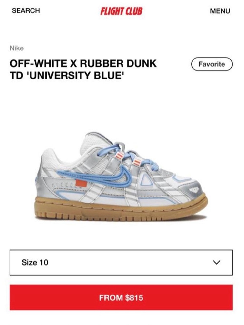 Toddler Nike x Off-White Dunks.
